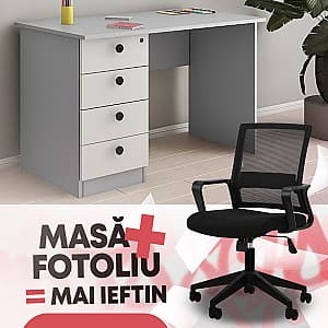 Masa de birou PS KC-120 Y Gri / Gri Deschis + Fotoliu Waltz OC-833