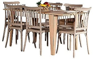 Set de masa cu scaune Modalife Tivoli + 6 scaune Violet Capuccino (Bej)