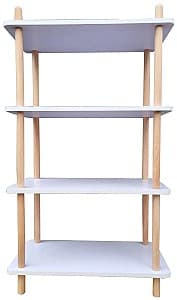 Стеллаж MG-Plus L 04 Белый/Дуб