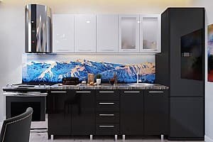 Кухня PS Lena 2 m High Gloss Black/White