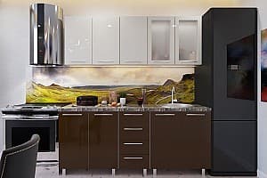 Кухня PS Lena 2 m High Gloss Brown/Bianco
