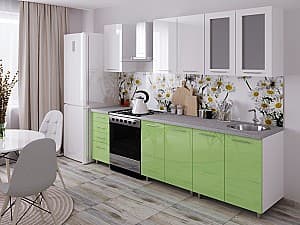 Bucatarie PS Lena 2 m High Gloss Green/White