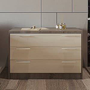 Комод PS К-100 (3 ящ.) Трюфель / Шамони Светлый