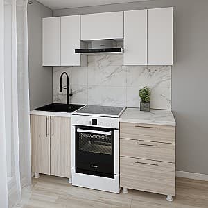 Кухня Smartex K2 180 см Белый / Дуб Светлый