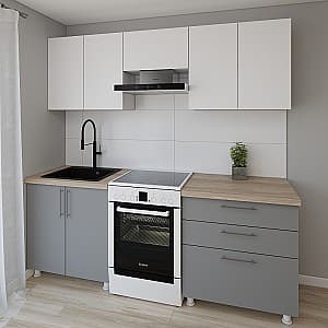 Кухня Smartex K2 220 см Белый / Графит