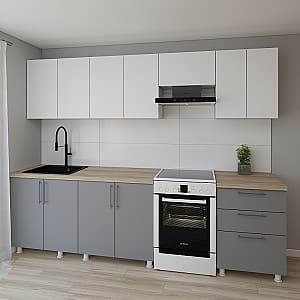 Кухня Smartex K2 280 см Белый / Графит