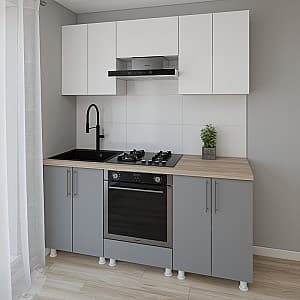 Bucatarie Smartex K3 180 cm Alb / Grafit