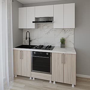 Кухня Smartex K3 180 см Белый / Дуб Светлый