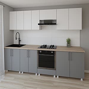 Bucatarie Smartex K3 260 cm Alb / Grafit