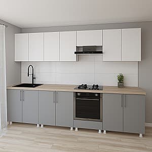Кухня Smartex K3 300 см Белый / Графит