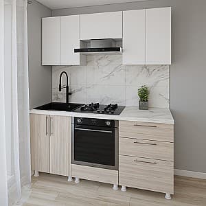 Кухня Smartex K4 180 см Белый / Дуб Светлый