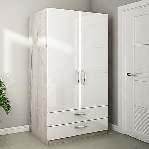 Dulap PS SX-120 (2 sert.) Stejar Cortona / Alb