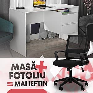 Офисный стол ML Mobila МЛ-11 Белый + Кресло Waltz OC-833