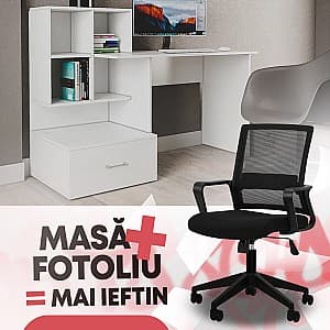 Офисный стол ML Mobila МЛ-10 Белый + Кресло Waltz OC-833