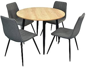 Set de masa cu scaune Evelin DT 402-2+4 scaune XR-154B Grey 5