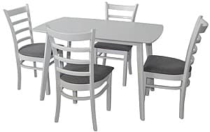 Set de masa cu scaune Evelin Cooper White + 4 scaune Coco White NV-10WP Grey