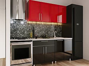 Bucatarie PS Mini (High Gloss) 1.6 m Red/Black