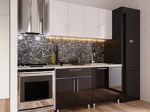 Bucatarie PS Mini (High Gloss) 1.6 m White/Black