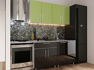Bucatarie PS Mini (High Gloss) 1.6 m Green/Black