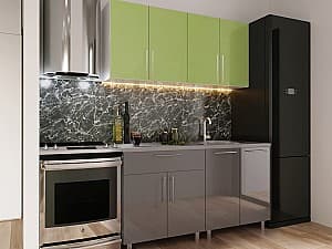 Bucatarie PS Mini (High Gloss) 1.6 m Green/Grey