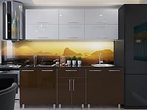 Bucatarie PS Modern (High Gloss) 1.8m White/Brown