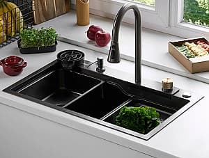 Chiuveta de bucatarie Fabiano Nano PVD Negru 75x46 cm