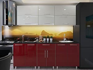 Bucatarie PS Modern (High Gloss) 1.8m White/Bordo
