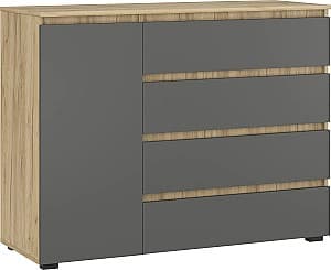 Comoda MG-Plus Grand 1200 1D4S Stejar Kraft Auriu / Grafit