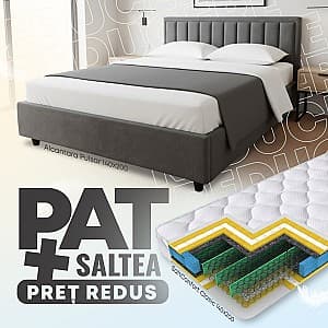 Pat Alcantara Pulsar 1.4 m Gri Închis + Saltea Salt Confort Clasic 140x200