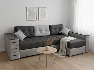 Canapea de colt Elegant Style Aurora 250 (LL) Gri Deschis / Gri Închis