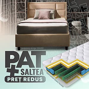 Pat Ambianta Amigo 1.2 m Bej + Saltea Salt Confort Clasic 120x200