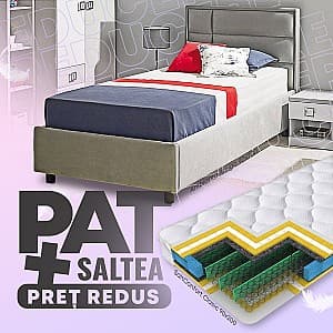 Pat Ambianta Amigo 0.9 m Gri + Saltea Salt Confort Clasic 90x200