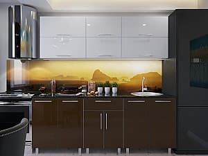 Bucatarie PS Modern (High Gloss) 2m White/Brown