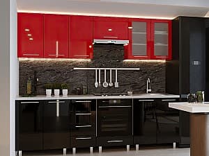 Кухня PS Юля 2.6м Black/Red