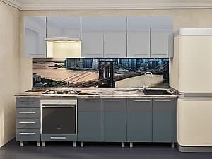 Кухня PS Юля (High Gloss) 2.6 м Green-Grey/Grey