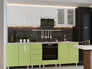 Кухня PS Юля (High Gloss) 2.6 м White/Green