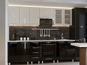 Bucatarie PS Iulia (High Gloss) 2.6 m White/Black
