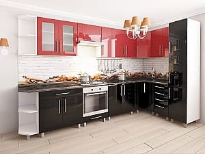 Кухня PS Анна 3.4x1.7м Red/Black