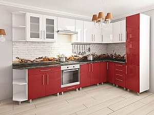 Кухня PS Анна 3.4x1.7м Red/White