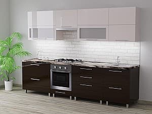 Bucatarie PS Blum (High Gloss) 2.8 m Bianco/Brown