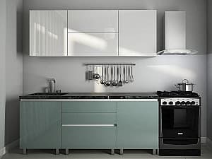 Кухня PS Гола-1 2 м High Gloss Green+Grey