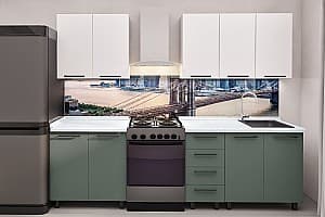 Bucatarie PS Elena (Trendy Panel) 2 m White(Alb)/Relax Green(Verde)