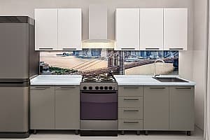 Bucatarie PS Elena (Trendy Panel) 2 m White(Alb)/New Grey(Gri-Maroniu)