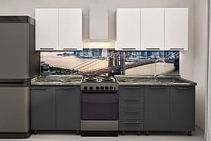 Кухня PS Елена (Trendy Panel) 2 m White(Белый)/Storm Grey(Серый)