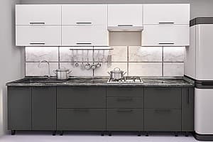 Кухня PS Квадро (Trendy Panel) 3 m White(Белый)/Storm Grey(Серый)