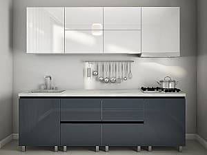 Кухня PS Гола-3 2.4 м (вверх) High Gloss Antracite