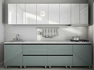 Bucatarie PS Gola-4 2.8 m High Gloss Green+Grey