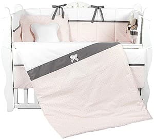 Lenjerie de pat pentru copii PernaMea Renaissance Buline Roz (8 piese)