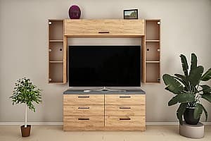 Living PS Z-12 (TV-1.5 m) 2.1 m Stejar Auriu / Grafit Gri