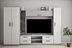 Стенка PS Елена У (ТВ-1.5 м) 3 м Серый / Светло Серый